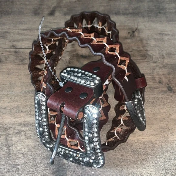NWOT Rhinestone Belt Hand Crafted | Accessories | Nwot Hand Crafted Gray Satin  main image 4